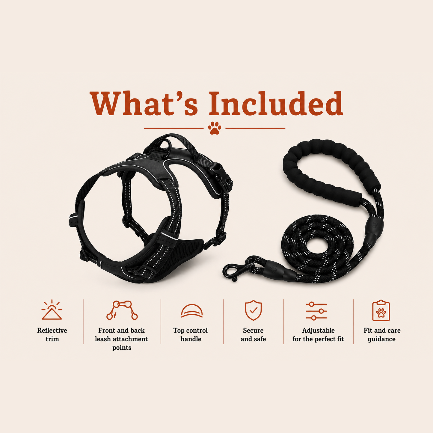 PawPeace Reflective No-Pull Walking Set